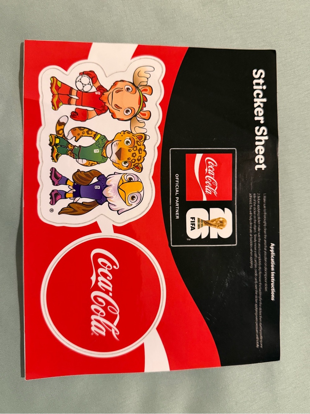 Coca Cola & FIFA Official Partner, Sticker Sheet
